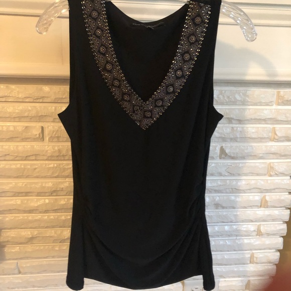 WHBM Sleeveless Top w/Beaded Detail - Picture 1 of 7